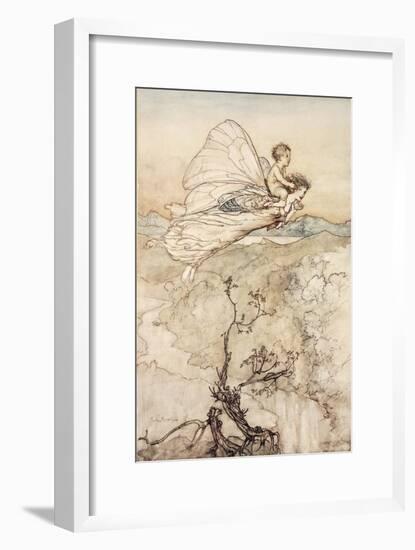 ..And Her Fairy Sent to Bear Him to My Bower in Fairy Land-Arthur Rackham-Framed Giclee Print