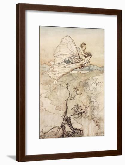 ..And Her Fairy Sent to Bear Him to My Bower in Fairy Land-Arthur Rackham-Framed Giclee Print