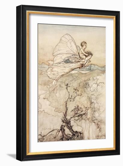 ..And Her Fairy Sent to Bear Him to My Bower in Fairy Land-Arthur Rackham-Framed Giclee Print