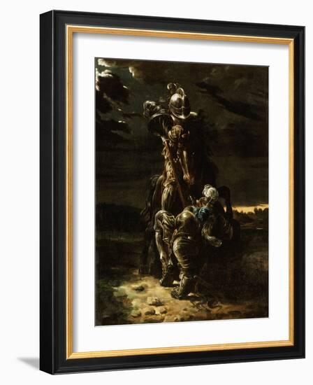 And in the First Career They Ran, the Elfin Knight Fell Horse and Man-Daniel Maclise-Framed Giclee Print