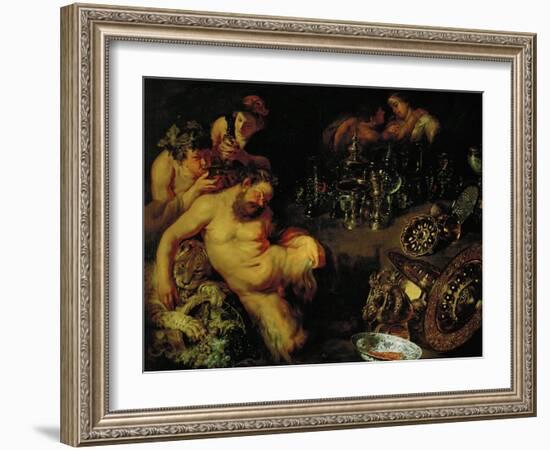 And Jan Brueghel the Younger (1601-1678): Drunken Silenus, circa 1611-12-Peter Paul Rubens-Framed Giclee Print