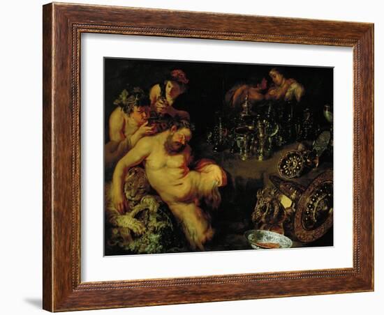 And Jan Brueghel the Younger (1601-1678): Drunken Silenus, circa 1611-12-Peter Paul Rubens-Framed Giclee Print