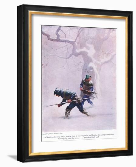 And Lawless Keeping Half a Step in Front of His Companion and Holding His Head Forward like a Hunti-Newell Convers Wyeth-Framed Giclee Print