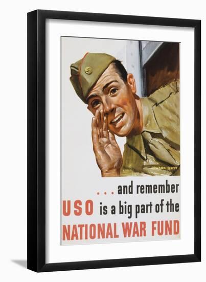 And Remember Uso Is a Big Part of the National War Fund Poster-Howard Scott-Framed Giclee Print