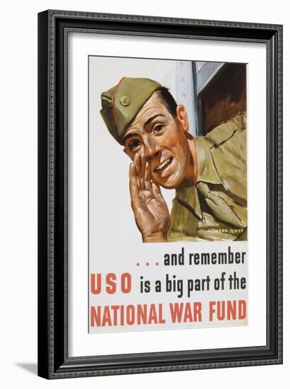 And Remember Uso Is a Big Part of the National War Fund Poster-Howard Scott-Framed Giclee Print