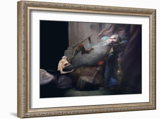 And She Beg Him to Leave Her Alive, from 'Bluebeard' by Charles Perrault (1628-1703)-Daniel Cacouault-Framed Giclee Print