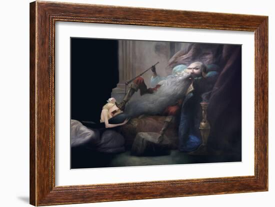 And She Beg Him to Leave Her Alive, from 'Bluebeard' by Charles Perrault (1628-1703)-Daniel Cacouault-Framed Giclee Print