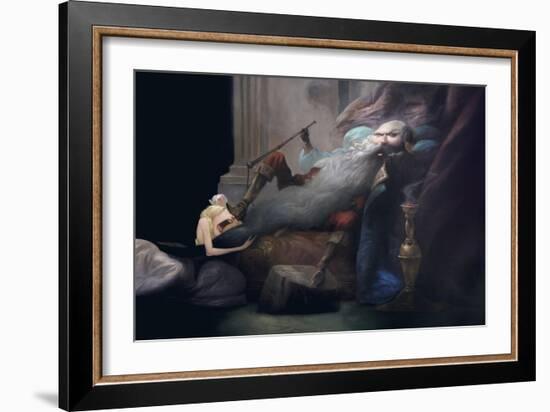 And She Beg Him to Leave Her Alive, from 'Bluebeard' by Charles Perrault (1628-1703)-Daniel Cacouault-Framed Giclee Print