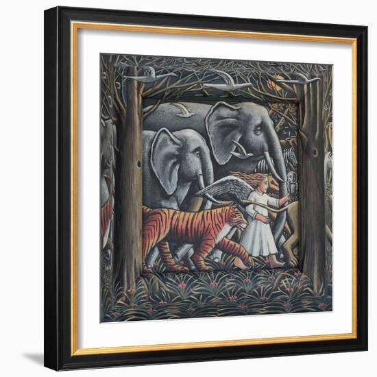 And So They Passed, 2021, (Tinted Gesso on Wood)-PJ Crook-Framed Giclee Print