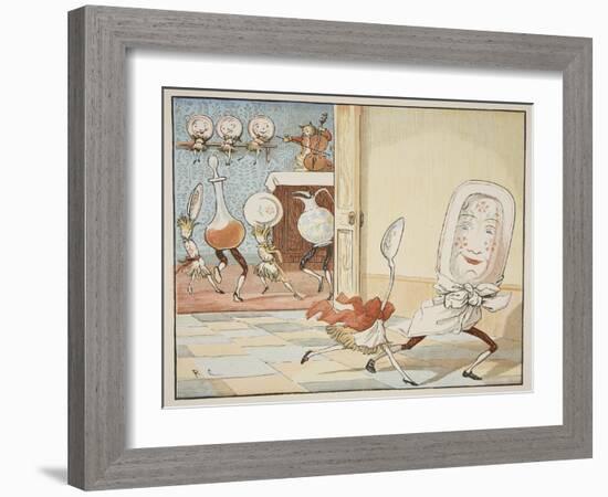 And the Dish Ran Away with the Spoon', 1882-Randolph Caldecott-Framed Giclee Print