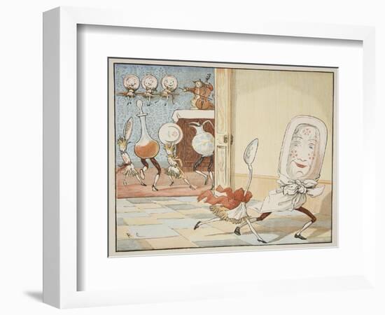 And the Dish Ran Away with the Spoon', 1882-Randolph Caldecott-Framed Giclee Print