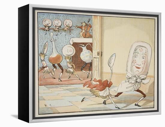 And the Dish Ran Away with the Spoon', 1882-Randolph Caldecott-Framed Premier Image Canvas