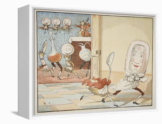 And the Dish Ran Away with the Spoon', 1882-Randolph Caldecott-Framed Premier Image Canvas