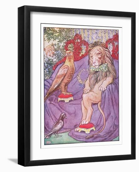 And the Eagle Looked Quite Regal, Illustration from 'Johnny Crow's Party', c.1930-Leonard Leslie Brooke-Framed Giclee Print