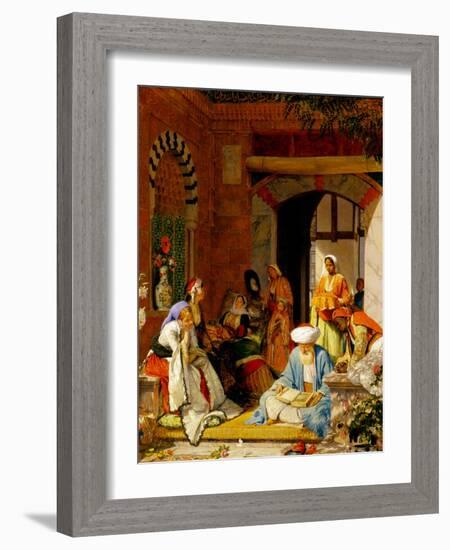 And the Prayer of Faith Shall Save the Sick', from James 5:15 (Oil on Panel)-John Frederick Lewis-Framed Giclee Print