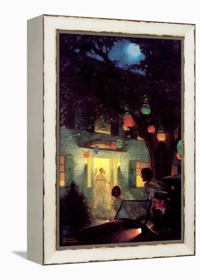 And the Symbol of Welcome Is Light (or Guests Arriving at Party)-Norman Rockwell-Framed Premier Image Canvas