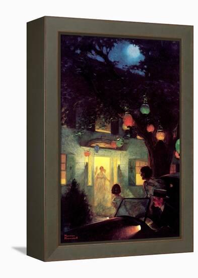 And the Symbol of Welcome Is Light (or Guests Arriving at Party)-Norman Rockwell-Framed Premier Image Canvas