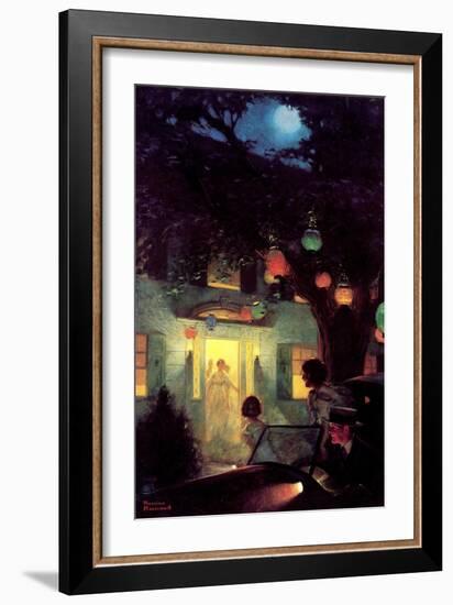 And the Symbol of Welcome Is Light (or Guests Arriving at Party)-Norman Rockwell-Framed Giclee Print