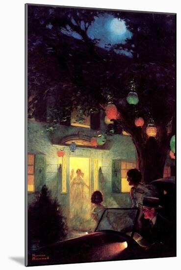 And the Symbol of Welcome Is Light (or Guests Arriving at Party)-Norman Rockwell-Mounted Giclee Print