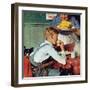 . . . And Then Ma, or Grandma Brought ‘Em In (or Country Boy Eating Corn)-Norman Rockwell-Framed Giclee Print