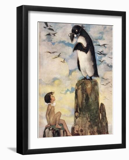 And There He Saw the Last of the Gairfowl, Illustration from 'The Water Babies' by Reverend…-Jessie Willcox-Smith-Framed Giclee Print