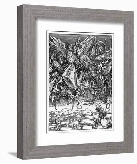 And There was War in Heaven-Albrecht Dürer-Framed Art Print