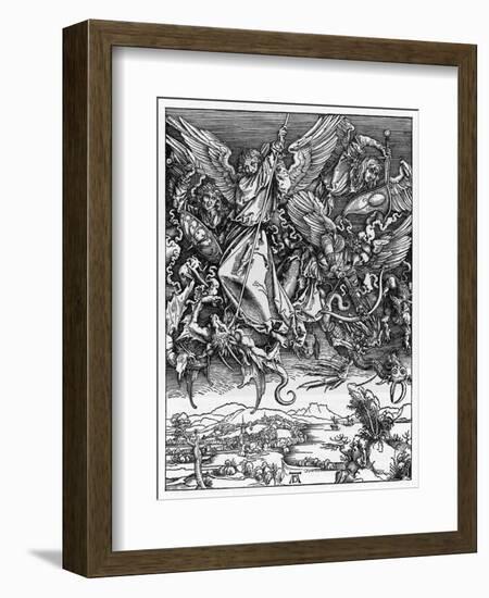 And There was War in Heaven-Albrecht Dürer-Framed Art Print