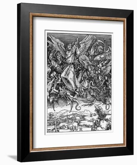 And There was War in Heaven-Albrecht Dürer-Framed Art Print