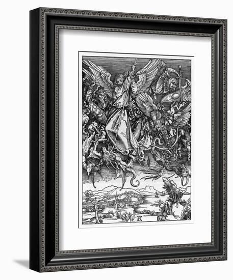 And There was War in Heaven-Albrecht Dürer-Framed Art Print