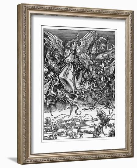 And There was War in Heaven-Albrecht Dürer-Framed Art Print