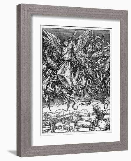 And There was War in Heaven-Albrecht Dürer-Framed Art Print