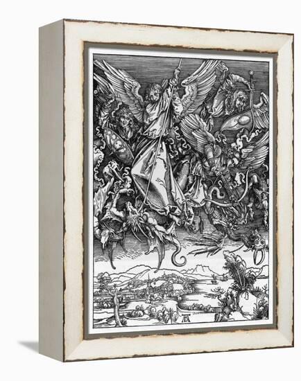 And There was War in Heaven-Albrecht Dürer-Framed Stretched Canvas