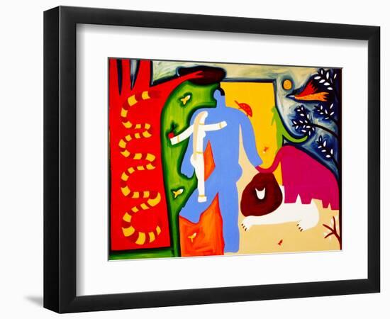 And, they lived happily in the Garden of Eden, 1997, (oil on linen)-Cristina Rodriguez-Framed Giclee Print