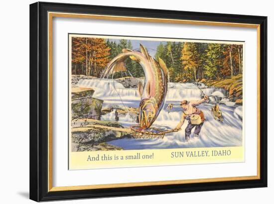 And This is a Small One, Sun Valley, Idaho, Giant Fish-null-Framed Art Print