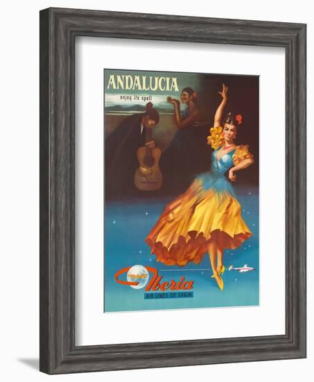 Andalucia - Enjoy Under It’s Spell - Iberia Air Lines of Spain-Pacifica Island Art-Framed Art Print