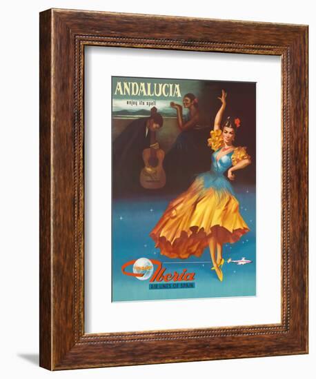 Andalucia - Enjoy Under It’s Spell - Iberia Air Lines of Spain-Pacifica Island Art-Framed Art Print