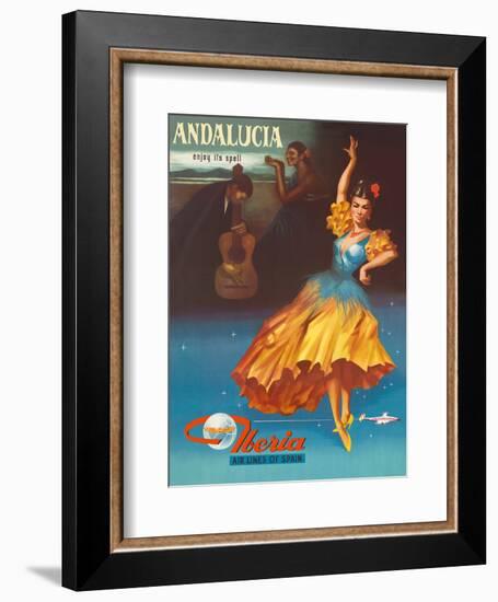 Andalucia - Enjoy Under It’s Spell - Iberia Air Lines of Spain-Pacifica Island Art-Framed Art Print