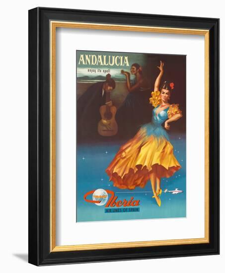 Andalucia - Enjoy Under It’s Spell - Iberia Air Lines of Spain-Pacifica Island Art-Framed Art Print