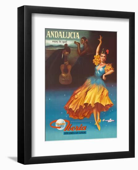 Andalucia - Enjoy Under It’s Spell - Iberia Air Lines of Spain-Pacifica Island Art-Framed Art Print