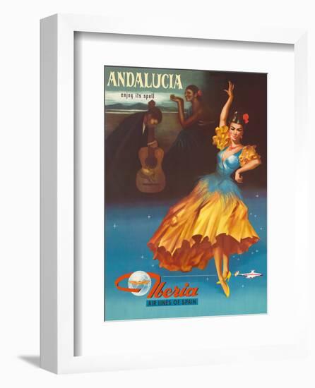 Andalucia - Enjoy Under It’s Spell - Iberia Air Lines of Spain-Pacifica Island Art-Framed Art Print