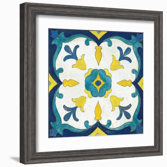 Andalucia Tiles A Blue and Yellow-Silvia Vassileva-Framed Art Print