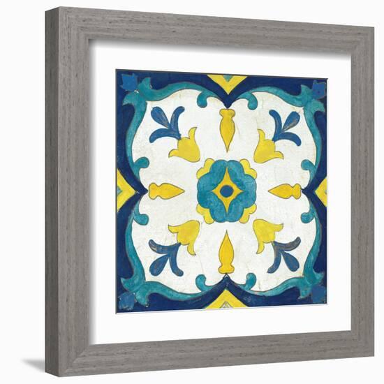 Andalucia Tiles A Blue and Yellow-Silvia Vassileva-Framed Art Print