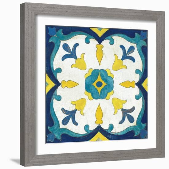 Andalucia Tiles A Blue and Yellow-Silvia Vassileva-Framed Art Print