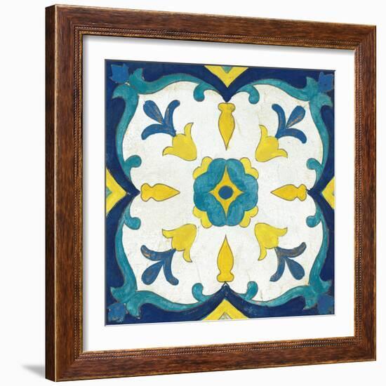 Andalucia Tiles A Blue and Yellow-Silvia Vassileva-Framed Art Print