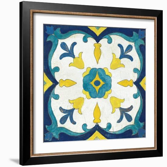 Andalucia Tiles A Blue and Yellow-Silvia Vassileva-Framed Art Print