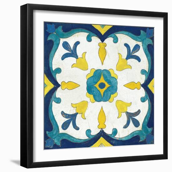 Andalucia Tiles A Blue and Yellow-Silvia Vassileva-Framed Art Print