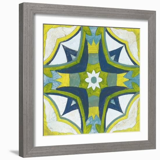 Andalucia Tiles E Blue and Yellow-Silvia Vassileva-Framed Art Print