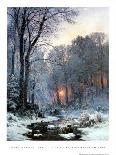 Twilit Wooded River in the Snow-Anders Andersen-Lundby-Art Print