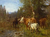 Dairymaid with cows, 1881-Anders Askevold-Giclee Print