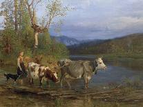 Dairymaid with cows, 1881-Anders Askevold-Giclee Print